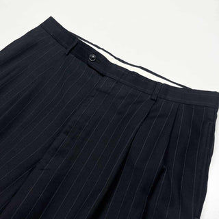 90's カシミヤ混 ストライプ ワイド スラックス