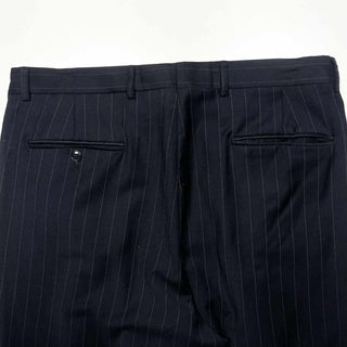 90's カシミヤ混 ストライプ ワイド スラックス