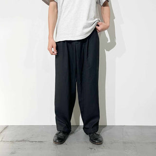 00's PERRY ELLIS レーヨン混 2タック ワイド スラックス