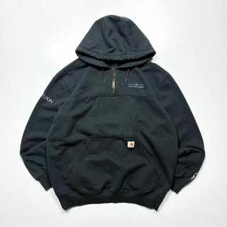 00's～ CARHARTT "FYPON"&"CONTRACT LUMBER"ハーフジップ スウェット パーカ