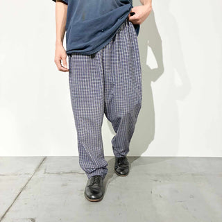 90's TRAVEL SMITH "made in USA" ドローコード チェック パジャマ パンツ