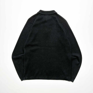90's "made in AUSTRALIA" SLATES ラグラン ニット L/Sポロシャツ (ブラック)