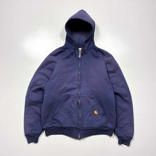 00's Carhartt "ボロ" フェード ダブルフェイス フルジップ スウェット パーカ