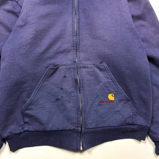 00's Carhartt "ボロ" フェード ダブルフェイス フルジップ スウェット パーカ