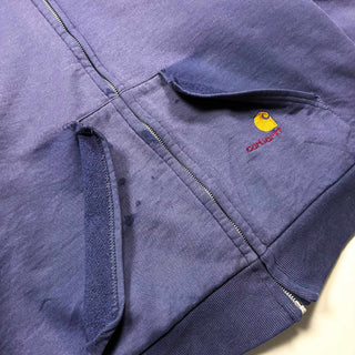 00's Carhartt "ボロ" フェード ダブルフェイス フルジップ スウェット パーカ