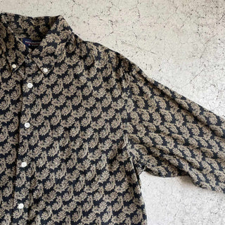 00's ROUNDTREE&YORKE ボタンダウン ペイズリー柄 L/S シャツ