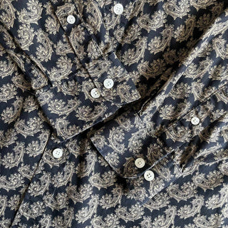 00's ROUNDTREE&YORKE ボタンダウン ペイズリー柄 L/S シャツ