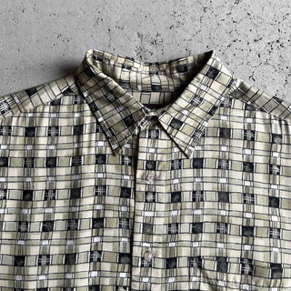 90's〜 ROUNDTREE&YORKE レーヨン 総柄 S/S シャツ