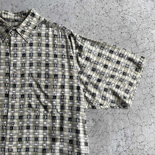 90's〜 ROUNDTREE&YORKE レーヨン 総柄 S/S シャツ