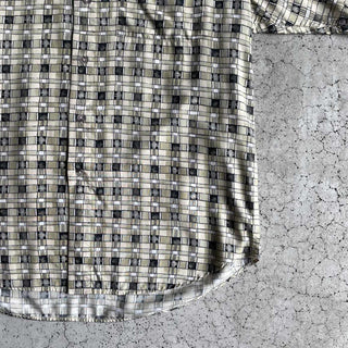 90's〜 ROUNDTREE&YORKE レーヨン 総柄 S/S シャツ