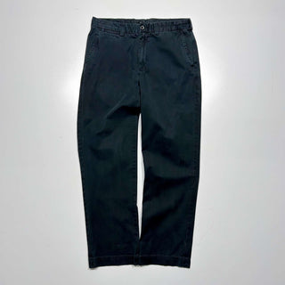 Ralph Lauren "GI FIT" ノータック ワイド チノ パンツ(ブラック)