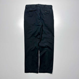 Ralph Lauren "GI FIT" ノータック ワイド チノ パンツ(ブラック)