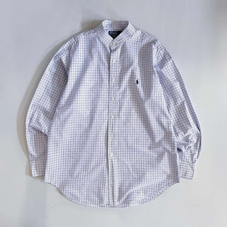 Ralph Lauren "REGENT" バンドカラー グラフチェック L/Sシャツ