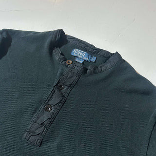 Ralph Lauren  ナイロン切替 マチ付ヘンリーネック サーマル カットソー