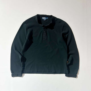 Ralph Lauren  ナイロン切替 マチ付ヘンリーネック サーマル カットソー