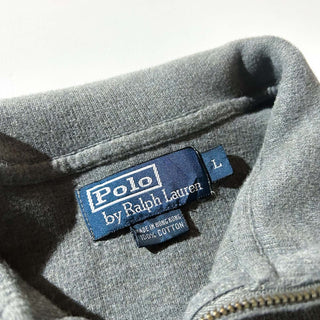 Ralph Lauren ハーフジップ コットンニット セーター(セージグレー)