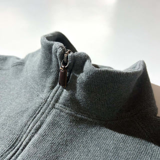 Ralph Lauren ハーフジップ コットンニット セーター(セージグレー)