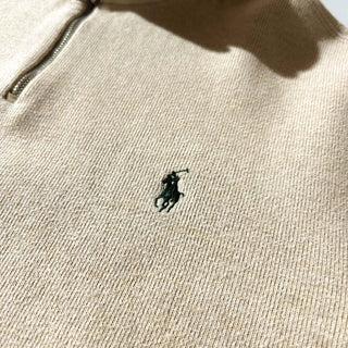 Ralph Lauren ハーフジップ コットンニット セーター(ベージュ)