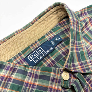 Ralph Lauren ガチャポケ エルボーパッチ チェック L/Sシャツ