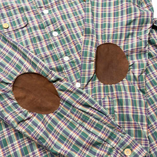 Ralph Lauren ガチャポケ エルボーパッチ チェック L/Sシャツ