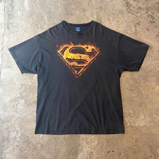 00's SUPER MAN フェード ロゴ プリント Tシャツ