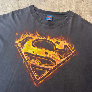 00's SUPER MAN フェード ロゴ プリント Tシャツ