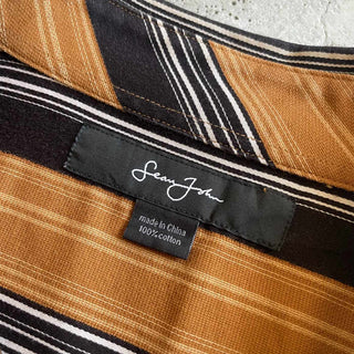 00's Sean John オーバーサイズ マルチストライプ L/S シャツ