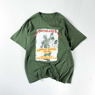 metallica "DAMAGED JUSTICE" バンド プリント Tシャツ