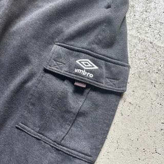 UMBRO チャコールグレー ドローコード スウェット ワイド カーゴパンツ