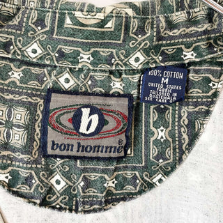 古着 90's～ Bon Homme 総柄 コットン L/S シャツ