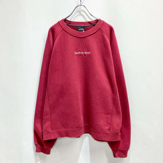 古着 Champion 刺繍 ラグラン リバースウィーブ タイプ スウェットシャツ XL