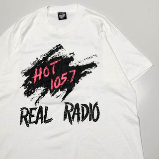 "made in USA" 90's HOT 105.7 両面 ラジオプリント Tシャツ