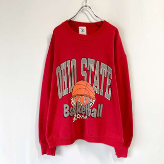 古着 90's "made in USA" アメリカ製 DELTA "OHIO STATE Basketball" カレッジ バスケットボール プリントスウェットシャツ
