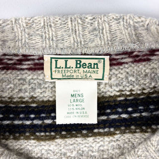 90's "made in USA" L.L.Bean デザインボーダー ウールニットセーター