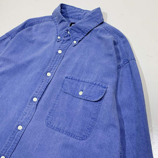 90's OLD GAP コットン L/S シャツ(ブルー)