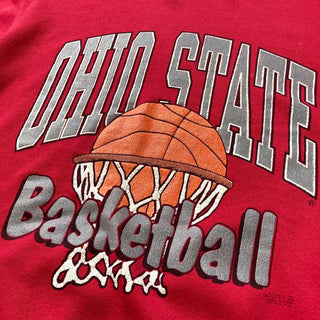 古着 90's "made in USA" アメリカ製 DELTA "OHIO STATE Basketball" カレッジ バスケットボール プリントスウェットシャツ