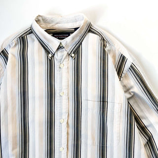 90's ROUNDTREE&YORKE ストライプパターン ボタンダウンシャツ