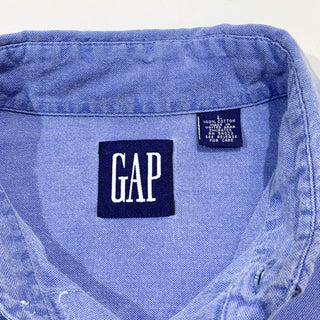 90's OLD GAP コットン L/S シャツ(ブルー)