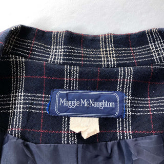 古着 Maggie McNaughton 織柄 チェック テーラードジャケット