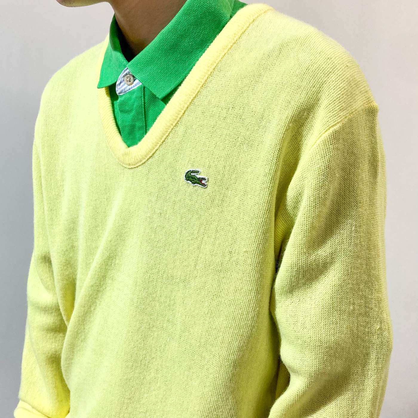 70's IZOD LACOSTE Vネックニットセーター