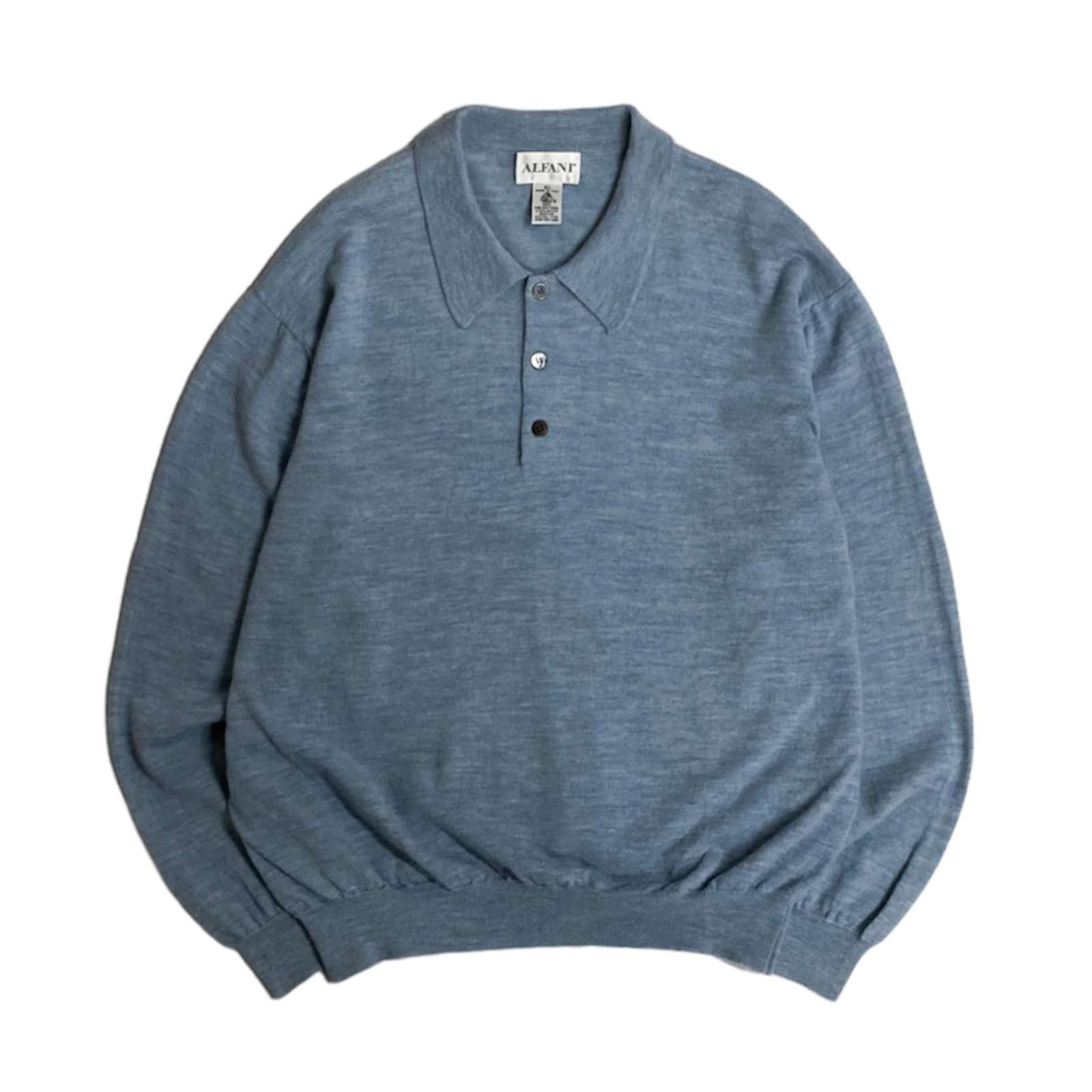 90s ニットポロシャツ セーター メリノウール100% イタリア製 - ニット