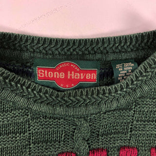 90's Stone Haven 3D コットンニットセーター