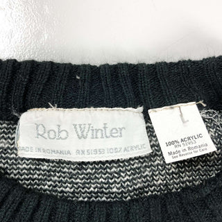 古着 90's Rob winter デザイン アクリル ニットセーター