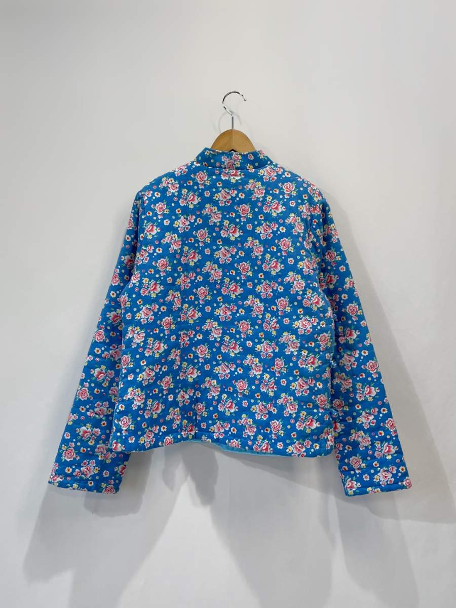 約65cm袖丈総柄　薔薇　花柄　パッチワーク　チャイナ　キルティングジャケット