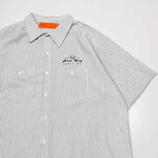 RED KAP バックプリント ストライプ S/S ワークシャツ