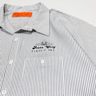 RED KAP バックプリント ストライプ S/S ワークシャツ