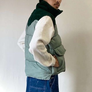 古着 70's～ Black Sheep "made in USA" アメリカ製 コーデュロイ切替 ハイネック 中綿ベスト