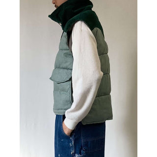 古着 70's～ Black Sheep "made in USA" アメリカ製 コーデュロイ切替 ハイネック 中綿ベスト