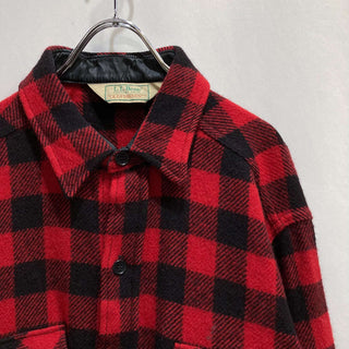 古着 80's L.L.Bean "made in USA" アメリカ製 バッファローチェック 長袖 ウール シャツ