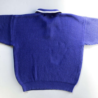 古着 90's デザイン ハーフボタン コットン ポロニットセーター